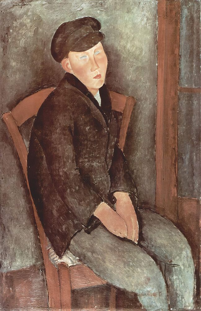 Seated Boy with a Hat 1918 art print by Amedeo Modigliani for $57.95 CAD