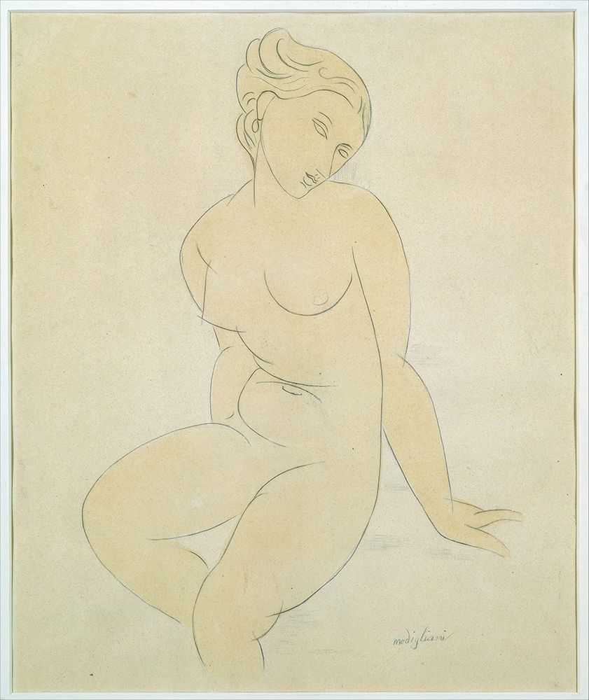 Seated Female Nude 1917 art print by Amedeo Modigliani for $57.95 CAD