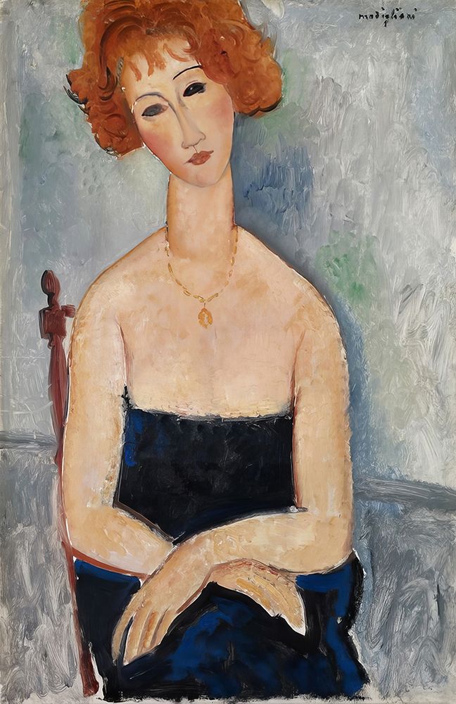 The Redhead with the Pendant 1918 art print by Amedeo Modigliani for $57.95 CAD