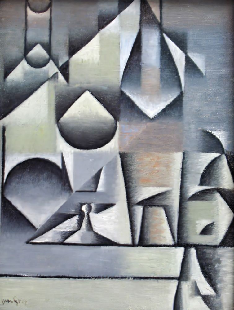 Glass and bottles 1912 art print by Juan Gris for $57.95 CAD