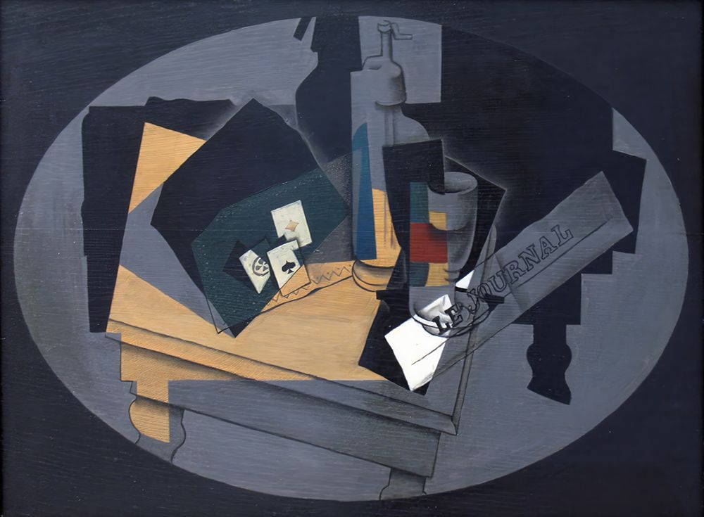 Playing cards and siphon 1916 art print by Juan Gris for $57.95 CAD