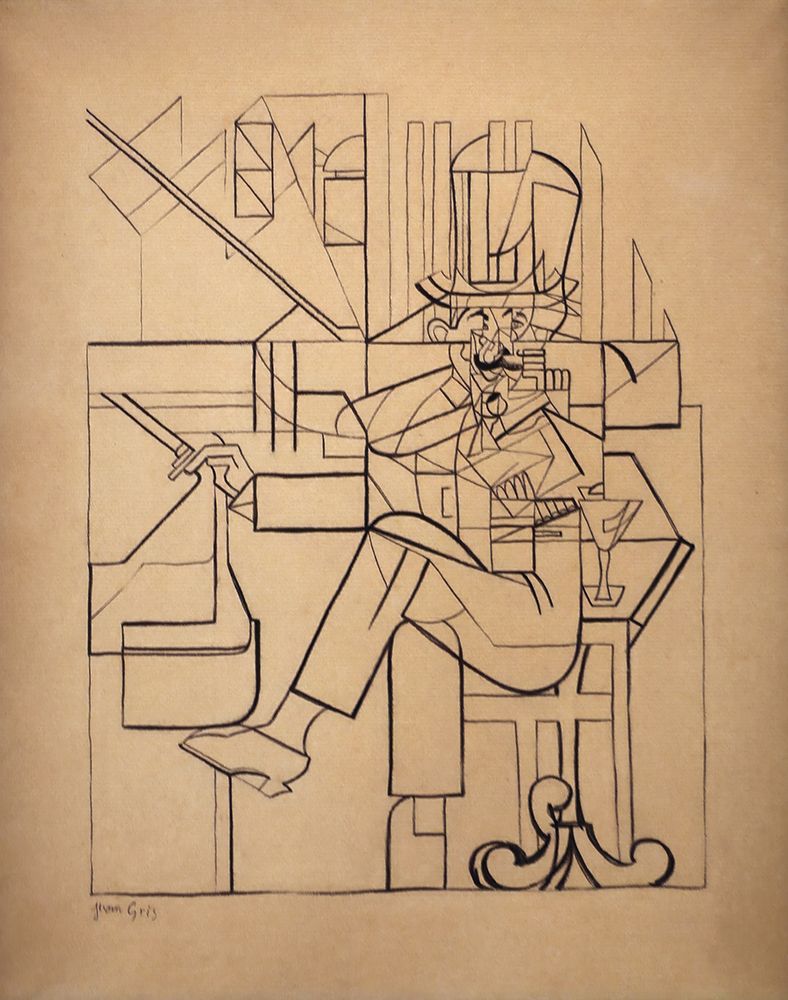 Man in a Cafe 1912 Drawing art print by Juan Gris for $57.95 CAD