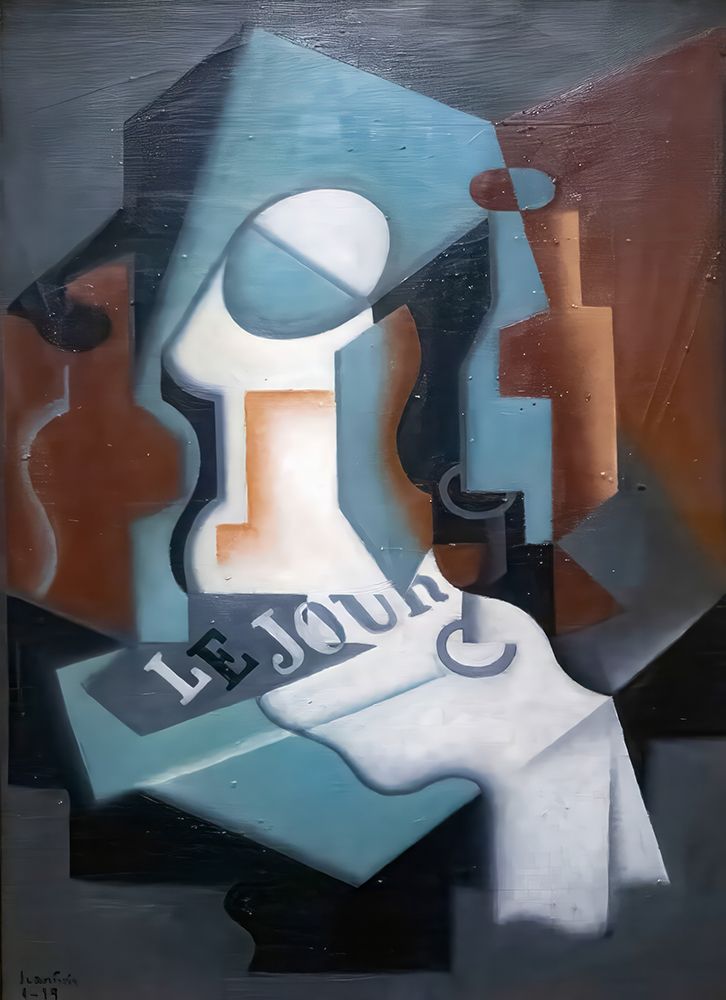 Bottle and fruit bowl 1919 art print by Juan Gris for $57.95 CAD