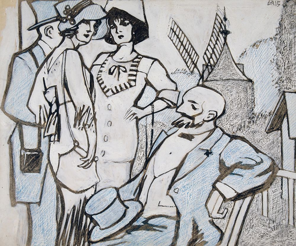 At the Longchamps races 1913 art print by Juan Gris for $57.95 CAD
