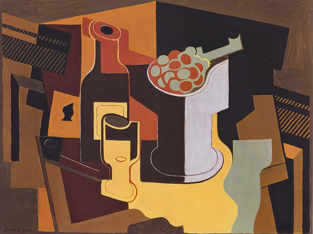 Bottle and fruit bowl 1920 art print by Juan Gris for $57.95 CAD