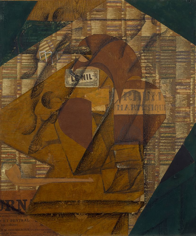 Bottle of rum and newspaper, 1914 art print by Juan Gris for $57.95 CAD