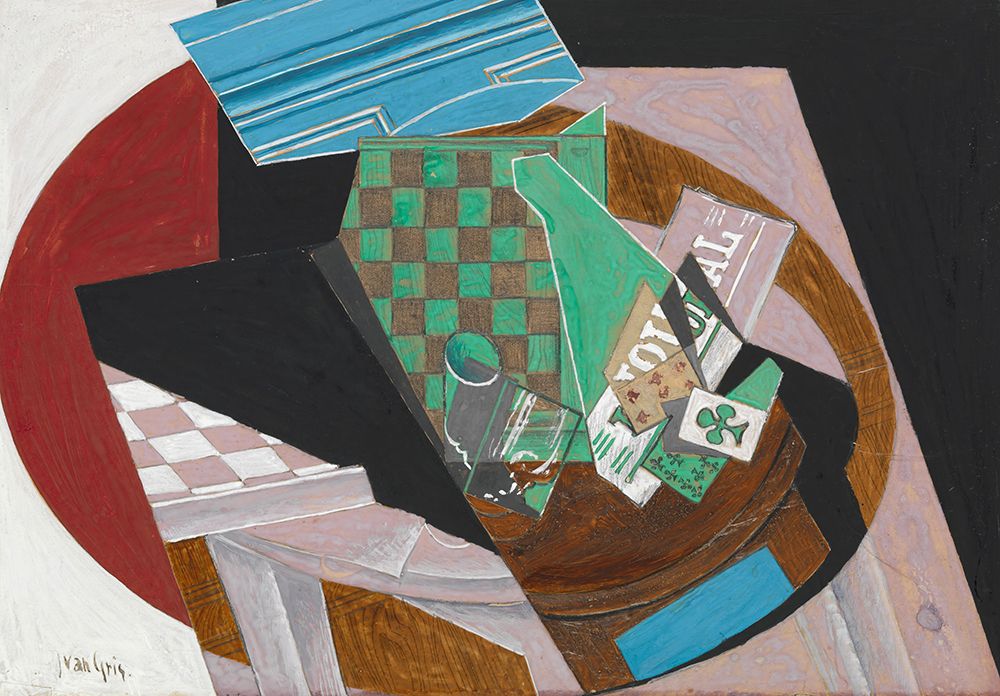 Checkerboard and playing Cards 1915 art print by Juan Gris for $57.95 CAD