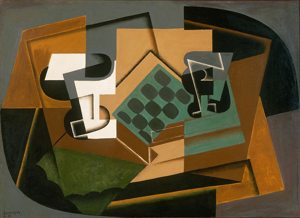 Chessboard, Glass, and Dish 1917 art print by Juan Gris for $57.95 CAD