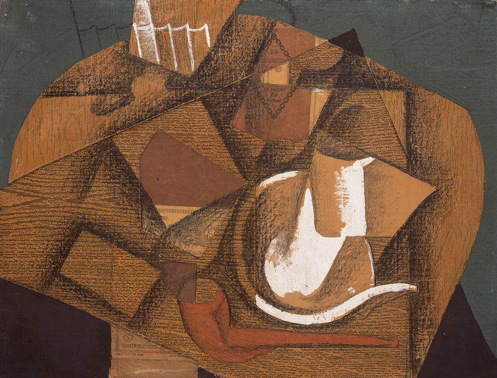 Cup and pipe 1914 art print by Juan Gris for $57.95 CAD