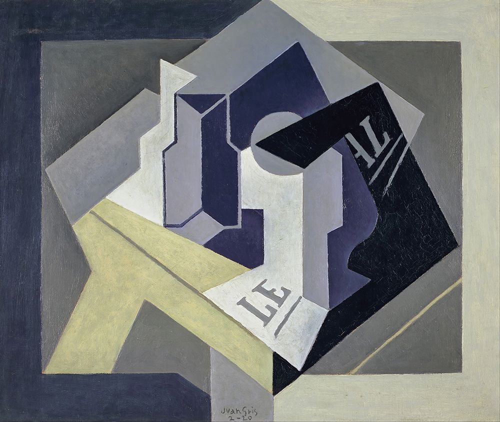 Fruit bowl and newspaper 1920 art print by Juan Gris for $57.95 CAD