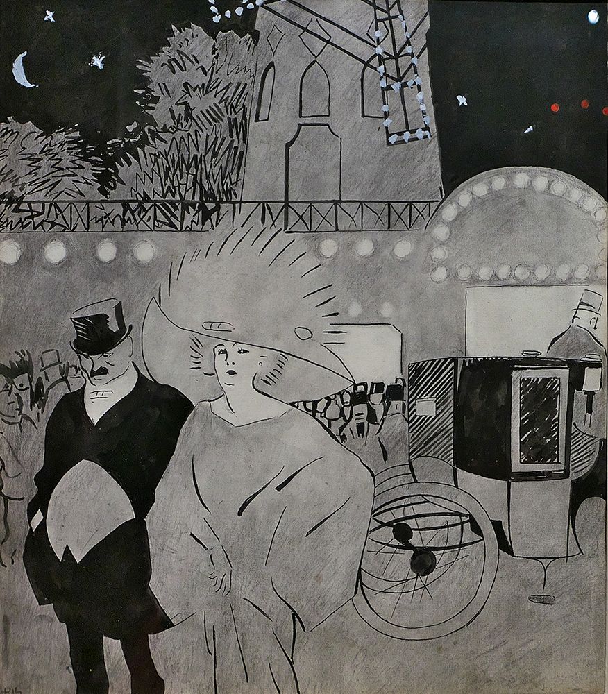 Outside the Moulin Rouge 1908 art print by Juan Gris for $57.95 CAD