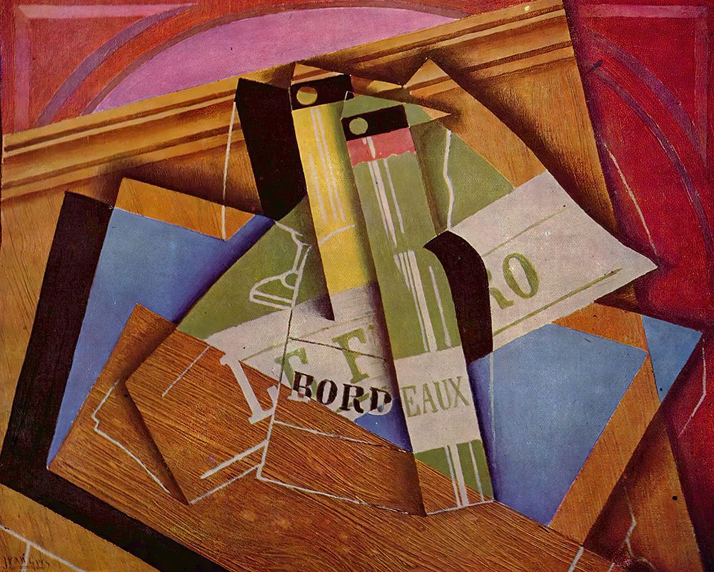 Still life with a Bordeaux bottle 1919 art print by Juan Gris for $57.95 CAD