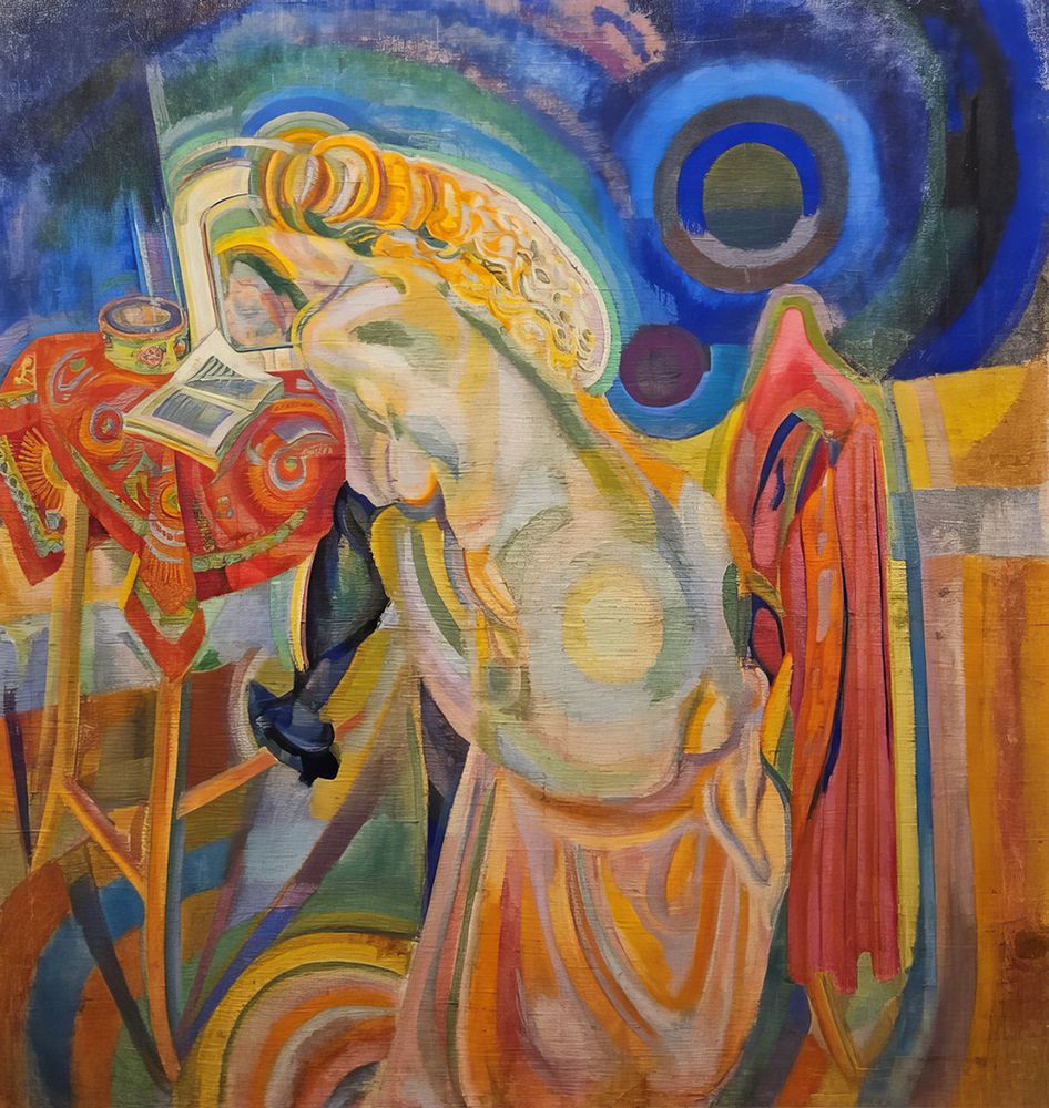Naked Woman Reading 1916 art print by Robert Delauney for $57.95 CAD