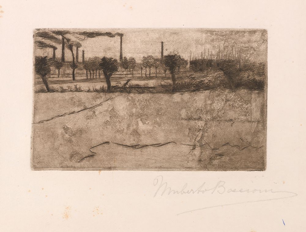 Landscape with Industrial Plants 1909 art print by Umberto Boccioni for $57.95 CAD
