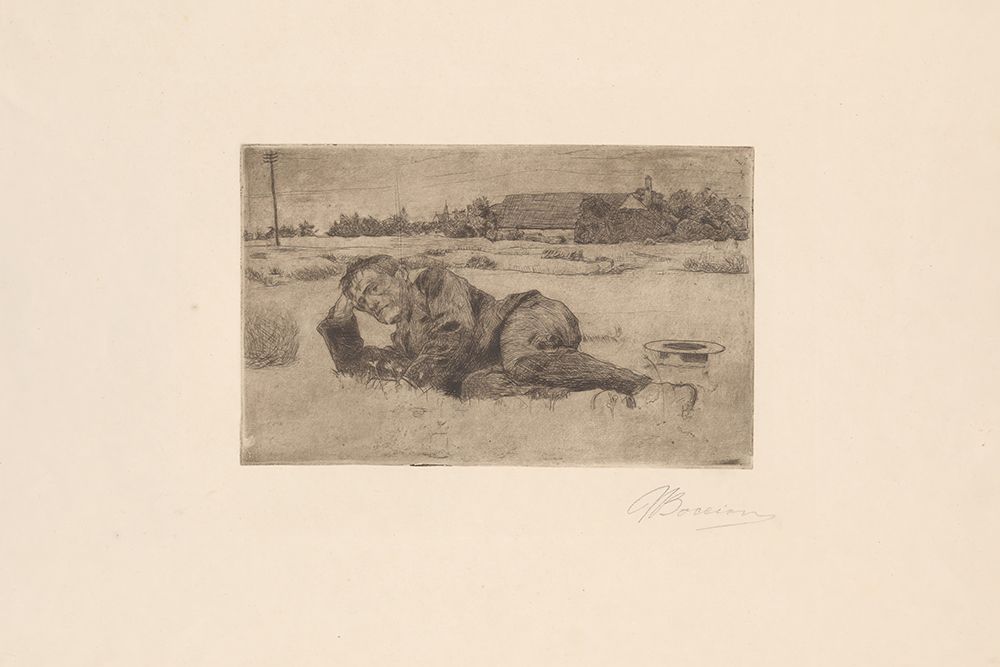 Man Lying in a Field 1907 art print by Umberto Boccioni for $57.95 CAD