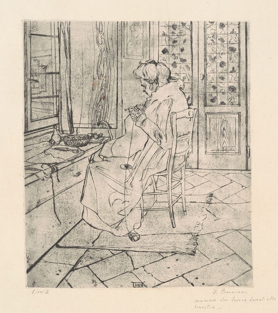 My Mother Working 1907 art print by Umberto Boccioni for $57.95 CAD