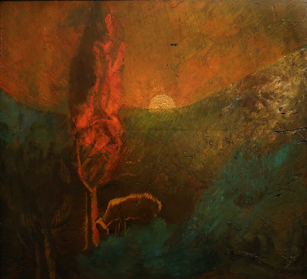 Sunset Landscape with Sheep, 1906 art print by Umberto Boccioni for $57.95 CAD