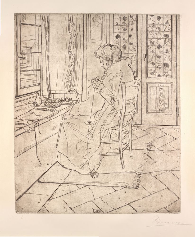 The Artists Mother Crocheting 1907 art print by Umberto Boccioni for $57.95 CAD