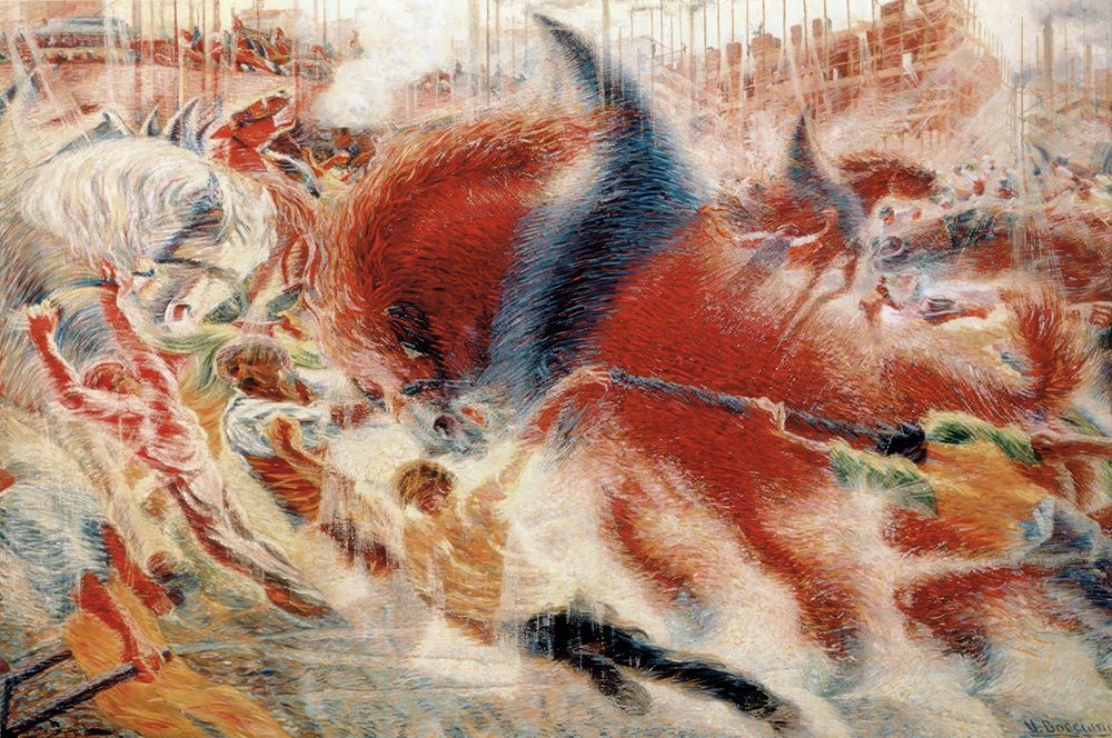 The City Rises 1910 art print by Umberto Boccioni for $57.95 CAD