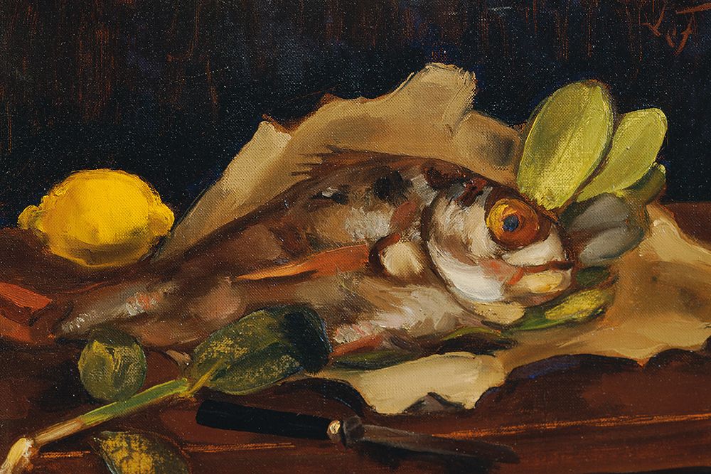 Fish Still Life with Lemon 1921 art print by Henri Le Fauconnier for $57.95 CAD
