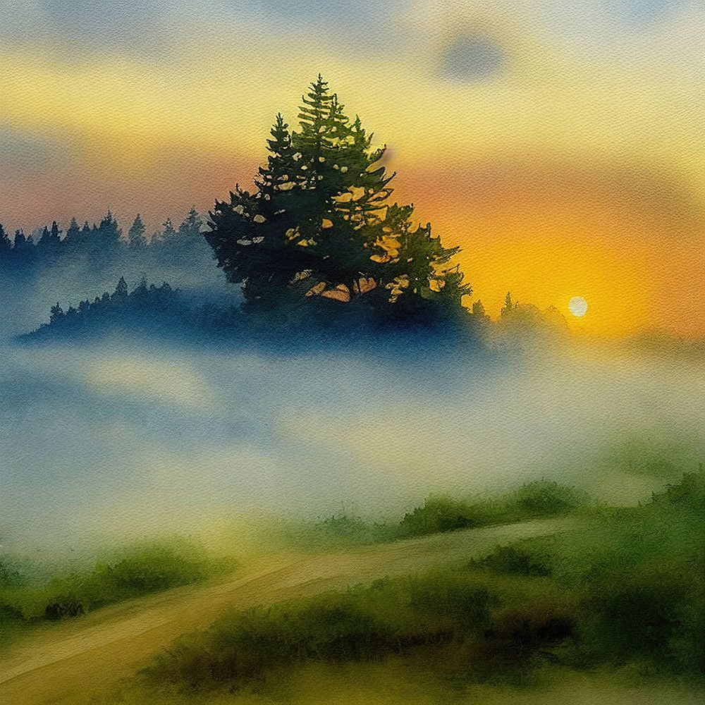 Mist at Days End art print by Alpenglow Workshop for $57.95 CAD