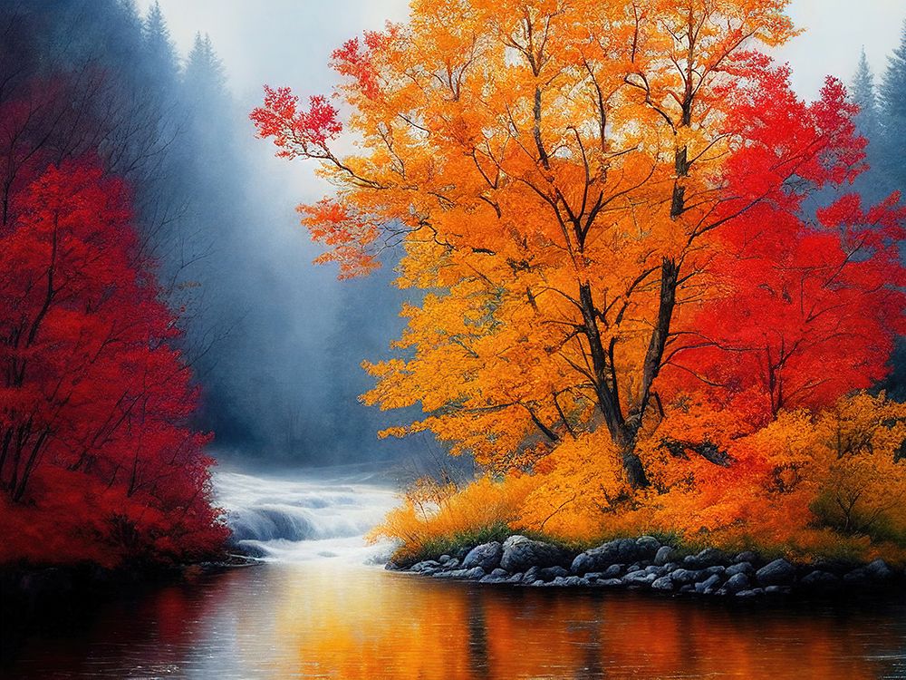 Misty Fall Morning 2 art print by Alpenglow Workshop for $57.95 CAD