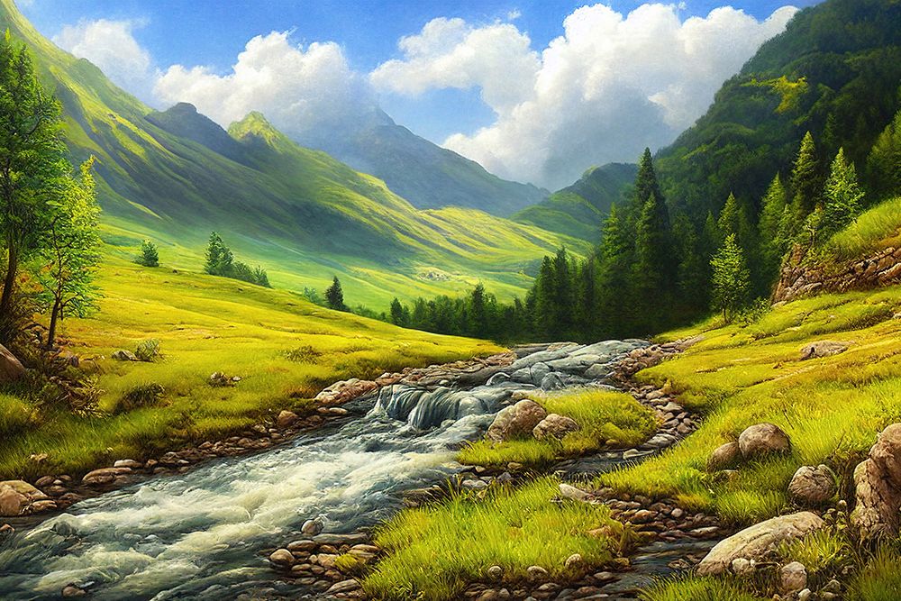 Mountain Meadow Creek art print by Alpenglow Workshop for $57.95 CAD