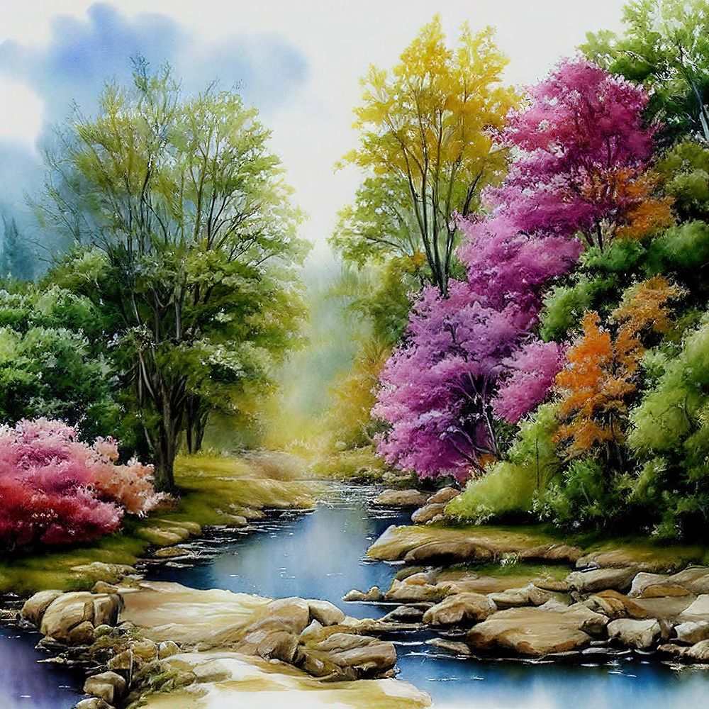 Spring Flowering Trees art print by Alpenglow Workshop for $57.95 CAD