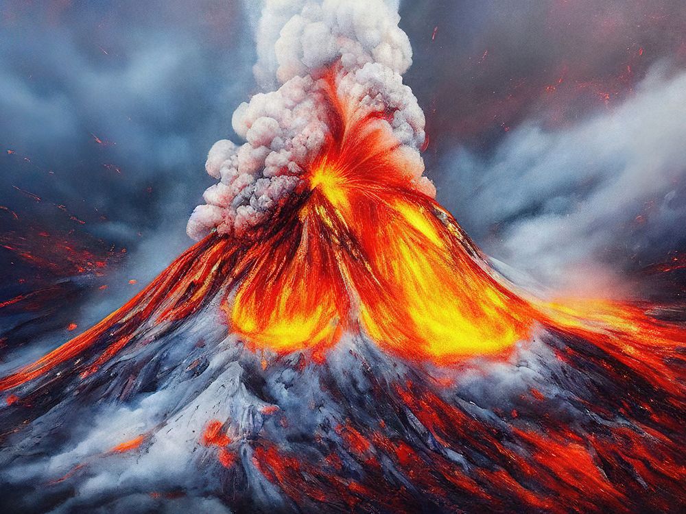 The Volcano Erupts art print by Alpenglow Workshop for $57.95 CAD