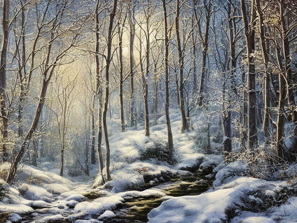 Winter Hillside Spring art print by Alpenglow Workshop for $57.95 CAD