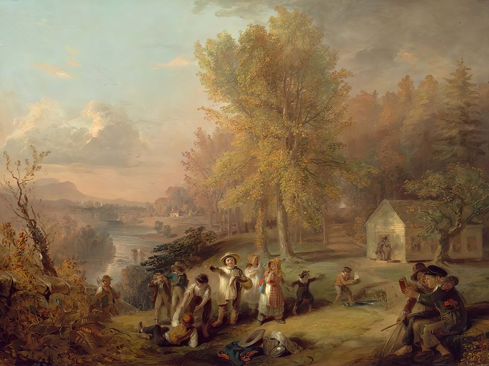 Dismissal of School on an October Afternoon art print by Henry Inman for $57.95 CAD