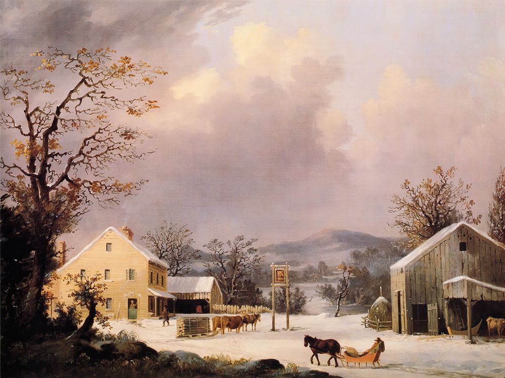 Jones Inn, Winter art print by George Henry Durrie for $57.95 CAD