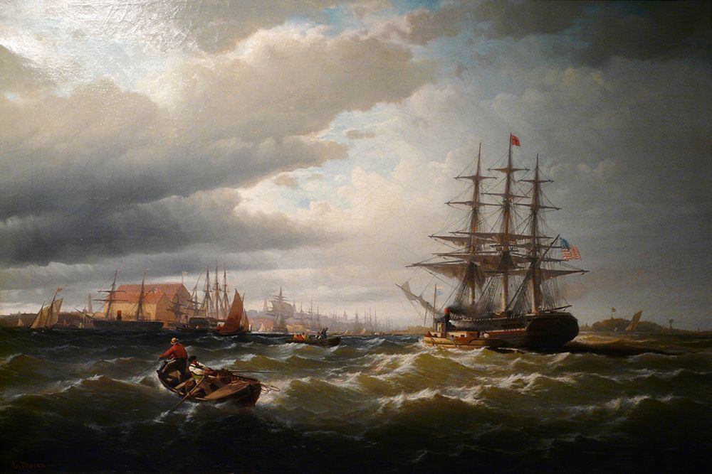 Packet ship├é┬áThomas P Cope├é┬áarrives on Philadelphia art print by Edward Moran for $57.95 CAD