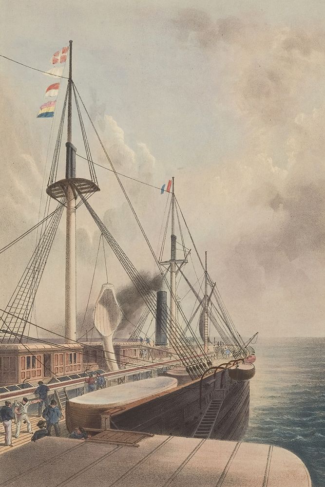 The Deck of the Great Eastern Showing the Trough for the Atlantic Telegraph Cable art print by Robert Charles Dudley for $57.95 CAD