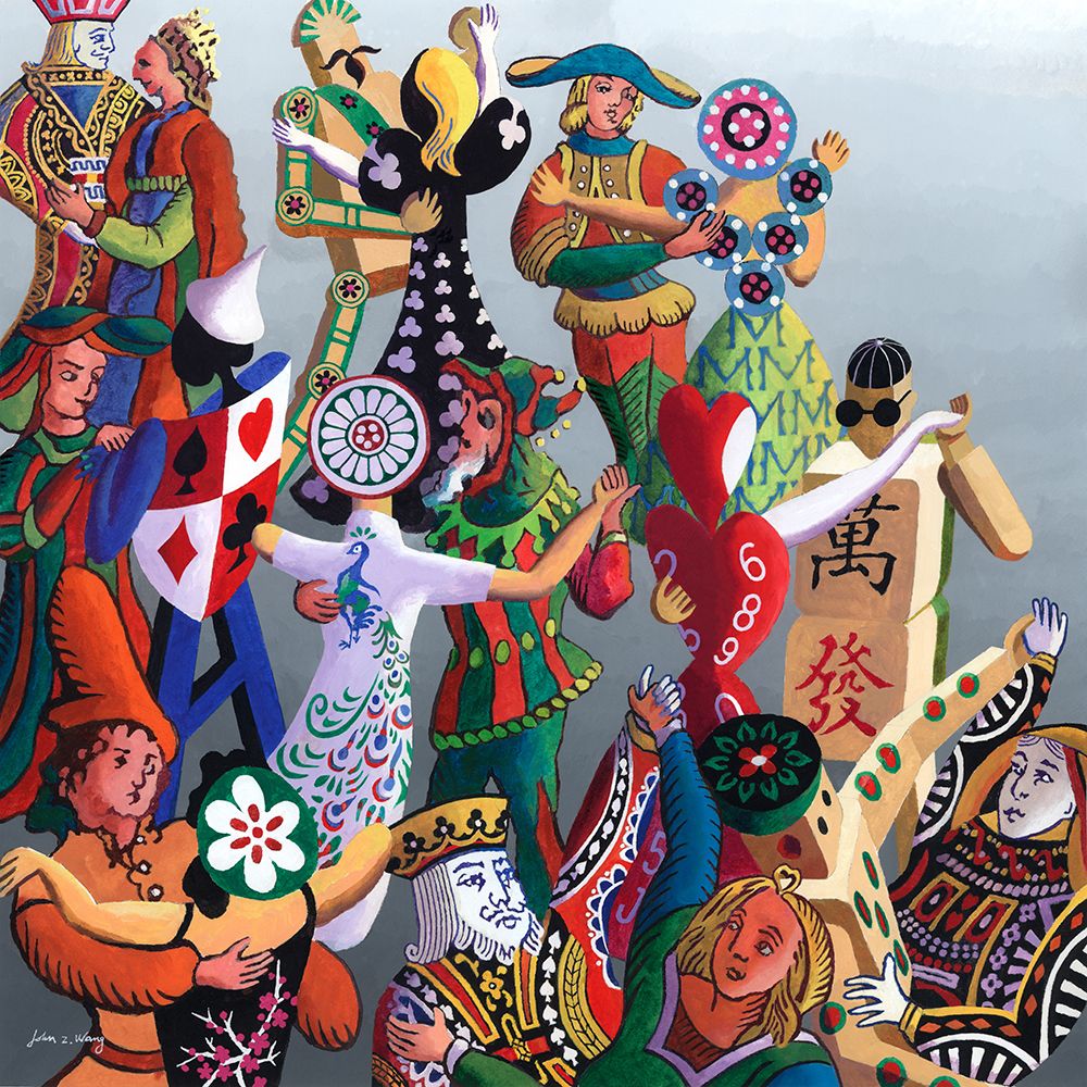 Foxtrot with Poker, Tarot and Mahjong art print by John Z. Wang for $57.95 CAD