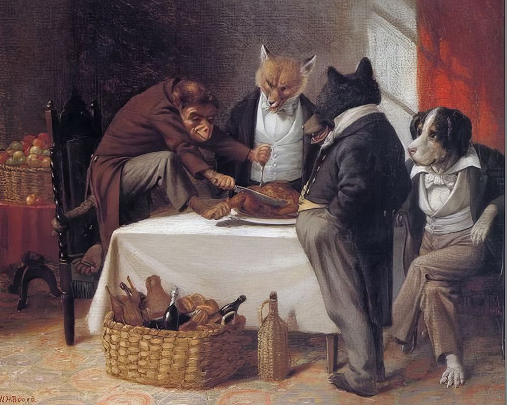 Carving the Turkey art print by William Holbrook Beard for $57.95 CAD