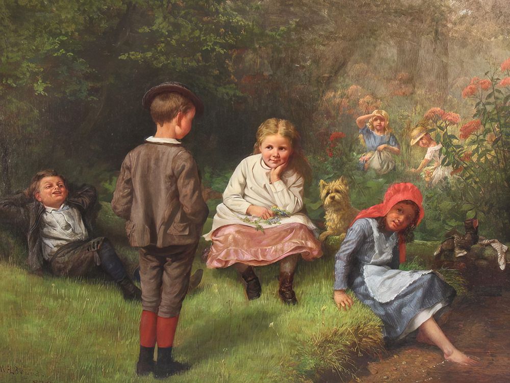 Children Playing in a Forest art print by William Holbrook Beard for $57.95 CAD
