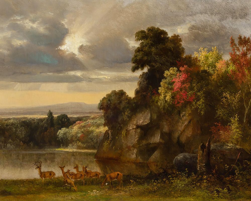 Landscape with Deer 1860 art print by William Holbrook Beard for $57.95 CAD