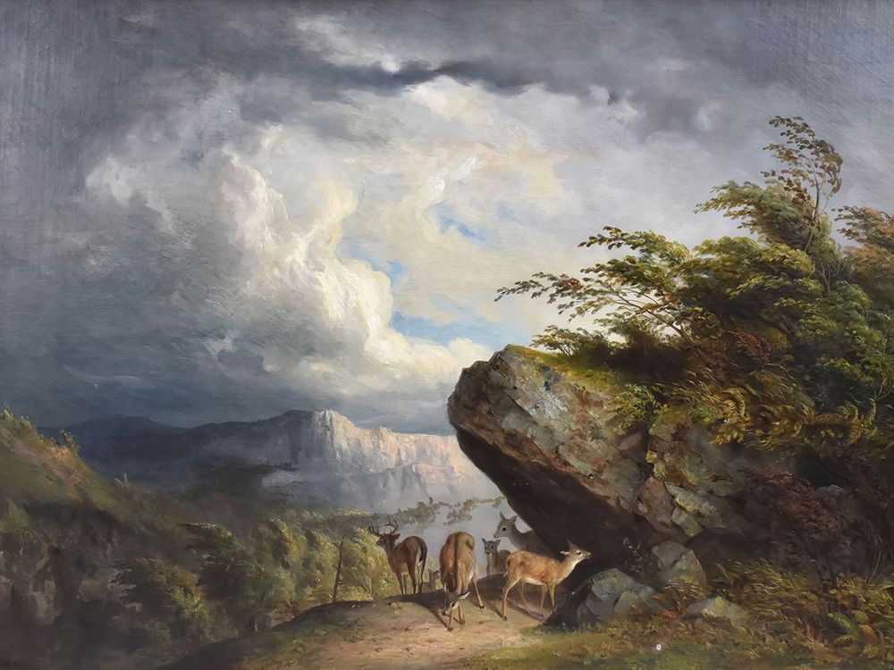 Landscape with Deer art print by William Holbrook Beard for $57.95 CAD