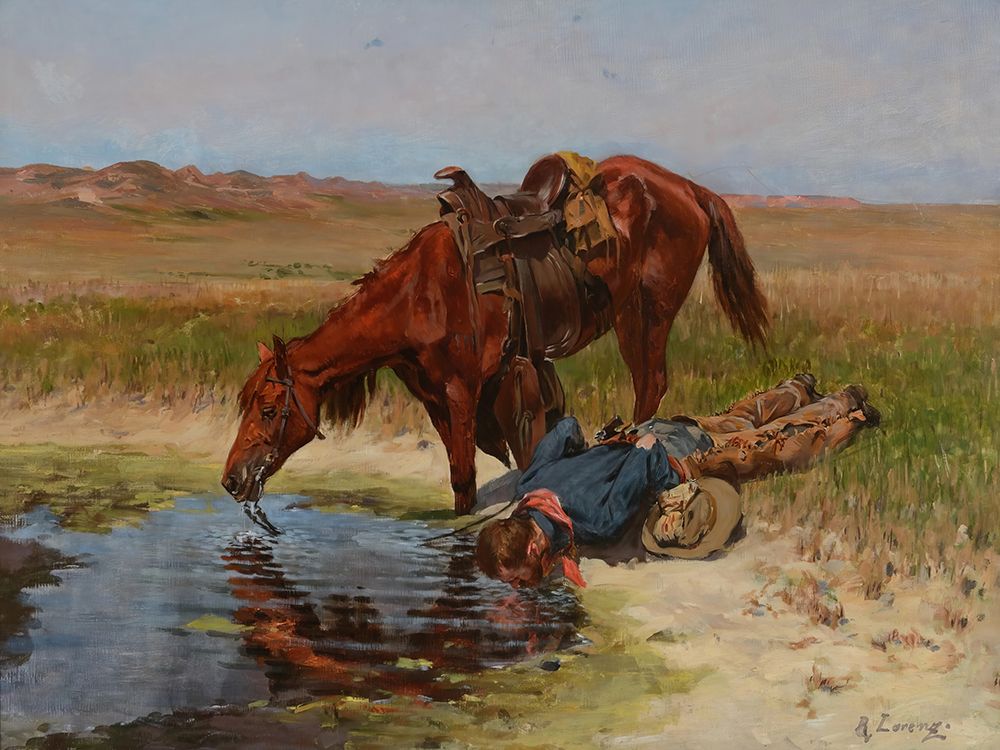 At the Waterhole art print by Richard Lorenz for $57.95 CAD