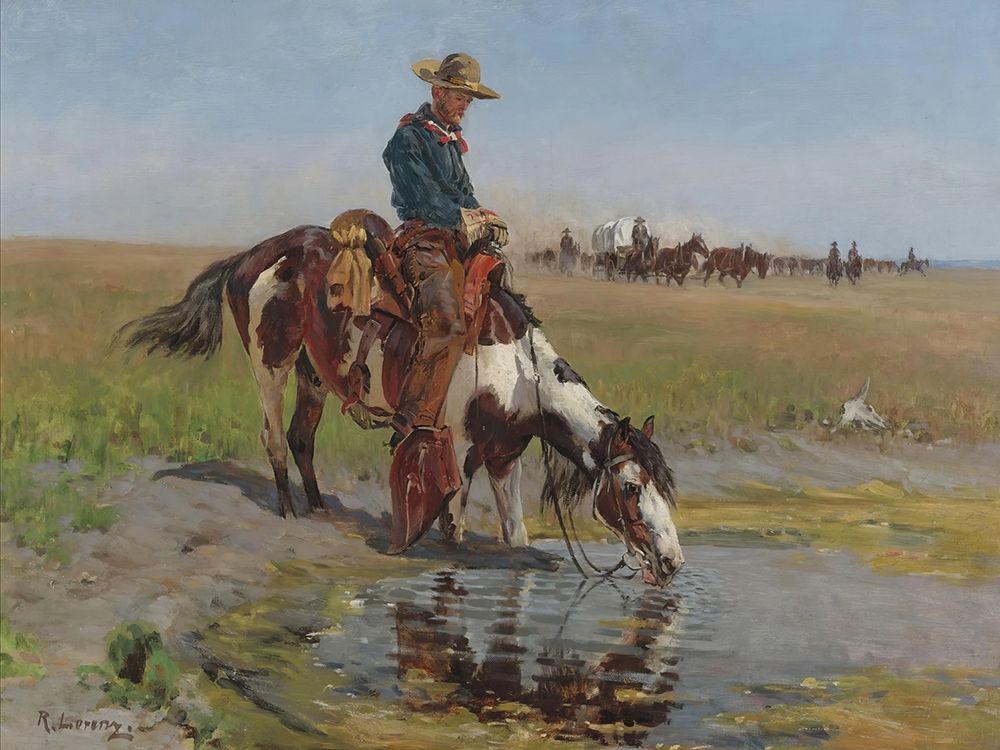 At the Watering Hole art print by Richard Lorenz for $57.95 CAD