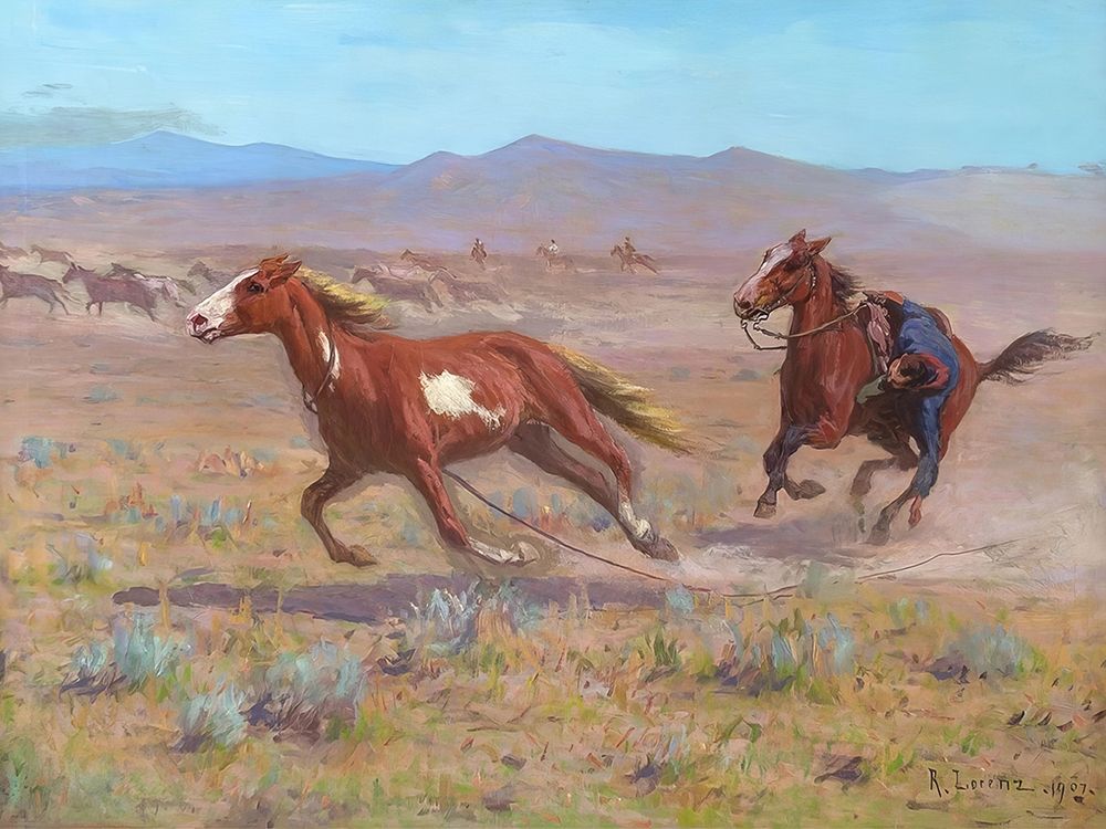 Chasing the Line, 1907 art print by Richard Lorenz for $57.95 CAD