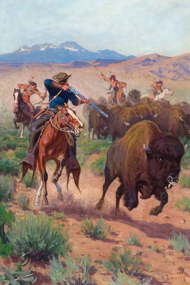 The Buffalo Hunters art print by Richard Lorenz for $57.95 CAD