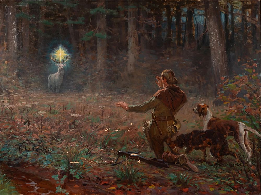 The Vision of St. Hubert, 1908 art print by Richard Lorenz for $57.95 CAD