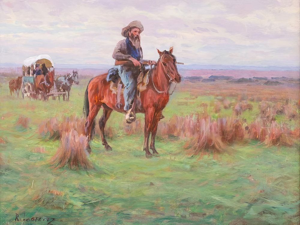 Western Scene art print by Richard Lorenz for $57.95 CAD