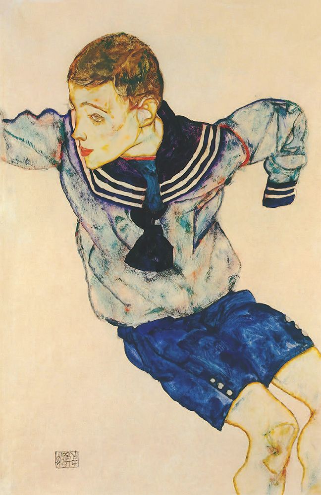 Boy in Sailor Suit 1914 art print by Egon Schiele for $57.95 CAD