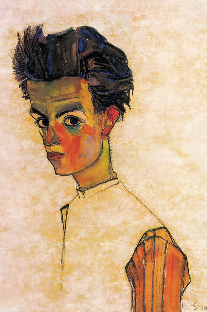 Self-Portrait 1910 art print by Egon Schiele for $57.95 CAD