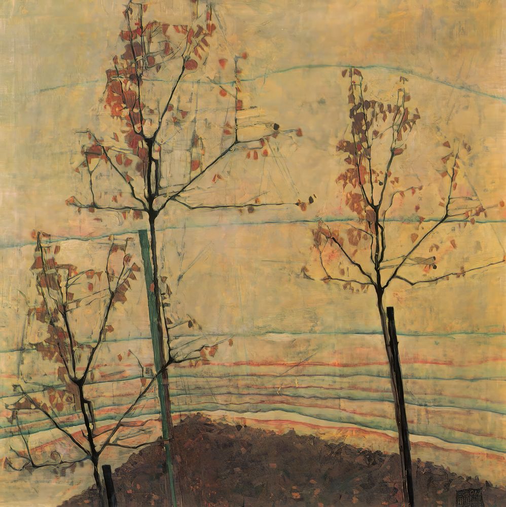 Autumn Trees 1911 art print by Egon Schiele for $57.95 CAD