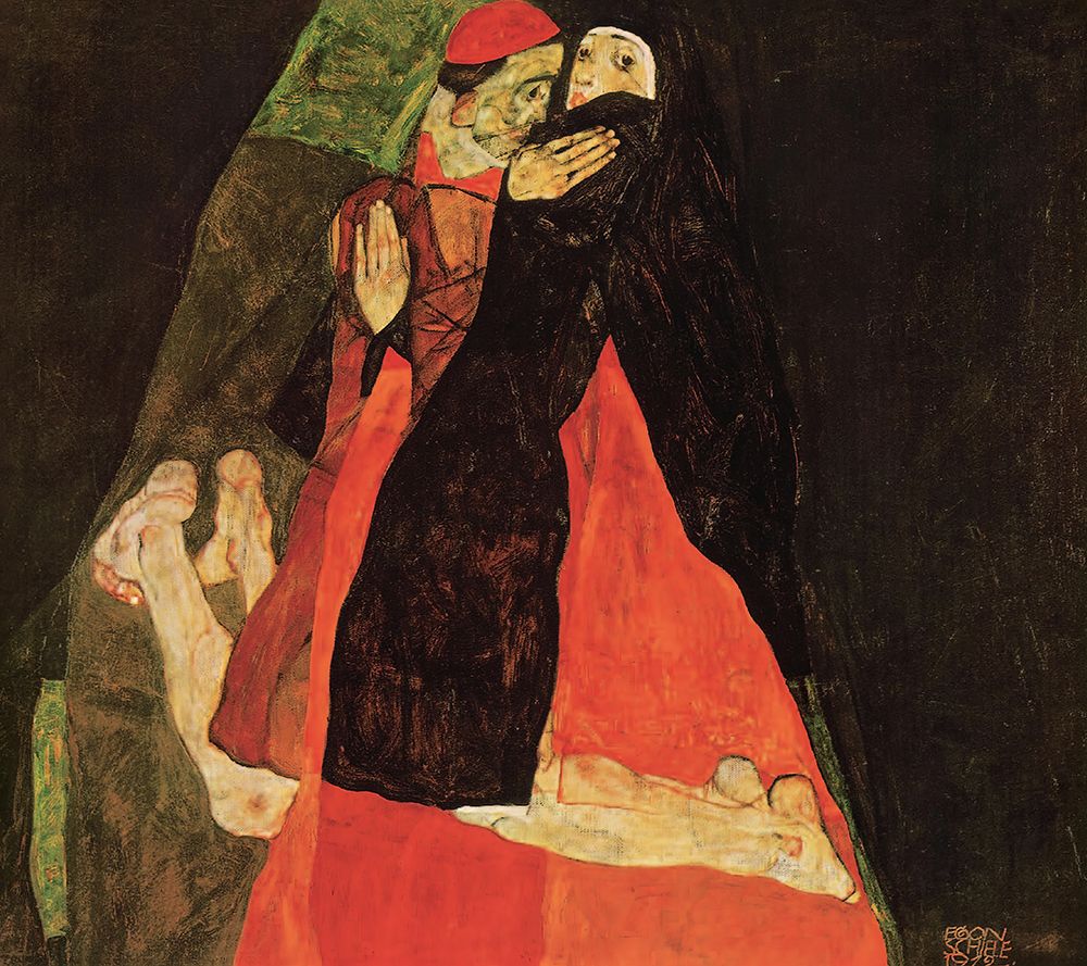Cardinal and Nun 1912 art print by Egon Schiele for $57.95 CAD