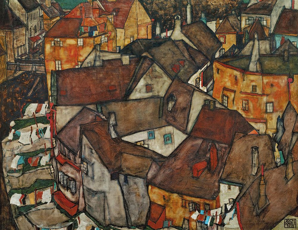 Krumau Town Crescent 1915 art print by Egon Schiele for $57.95 CAD